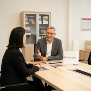 Photo Joel TRANSITION Partner Reunion avec un client cedant son entreprise